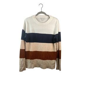 Ava & Viv Multicolor Striped Crewneck Sweater Size X
